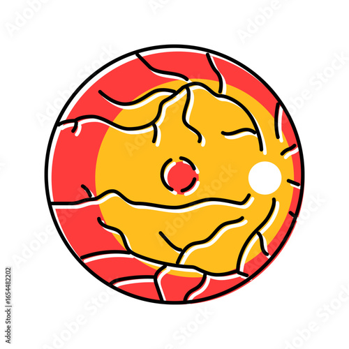 retina examination optometry vision color icon vector illustration