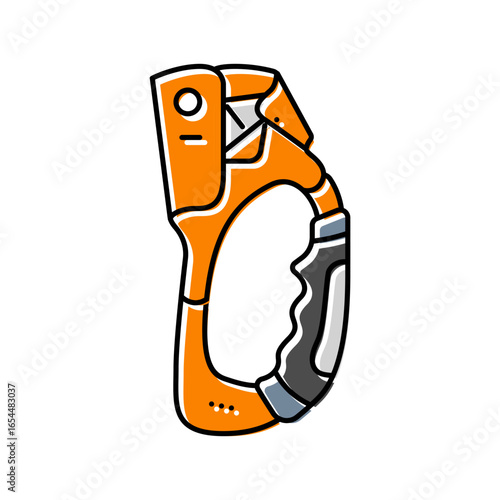 ascenders rock climbing color icon vector illustration