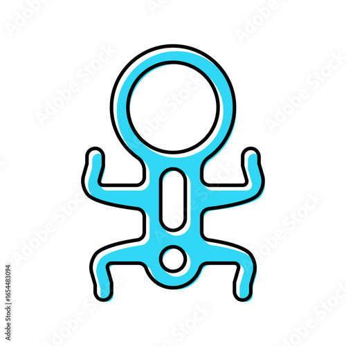 rappel device rock climbing color icon vector illustration