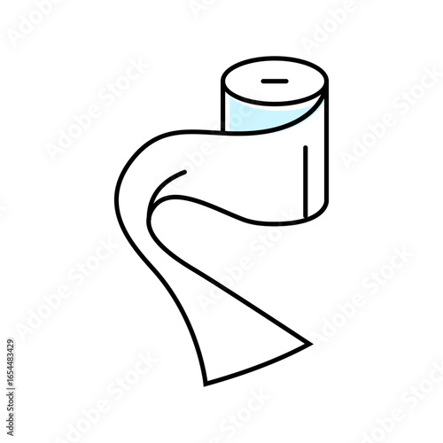 unrolling toilet paper color icon vector illustration
