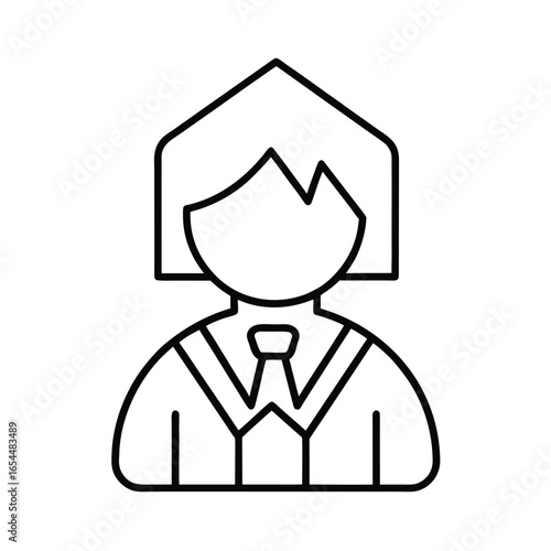 Real Estate Agent Fee Icon Line Art