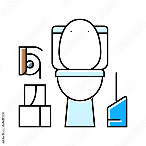 bathroom toilet paper color icon vector illustration