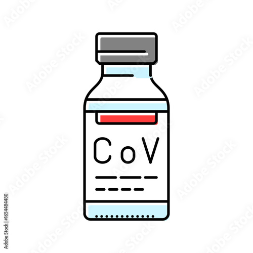 covid 19 vaccine immunization color icon vector illustration