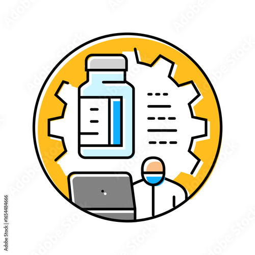 vaccine research color icon vector illustration