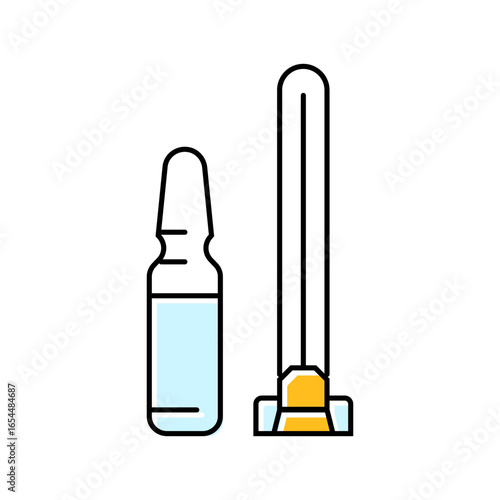 needle vial immunization color icon vector illustration