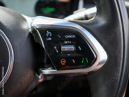 Cruise Control Buttons on Modern Car Steering Wheel