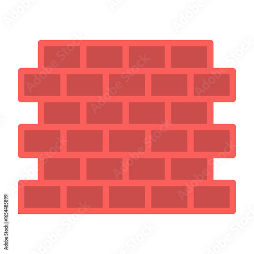 Brick Wall Icon Vector Illustration Flat Version