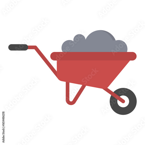 Wheelbarrow Icon Vector Illustration Flat Version