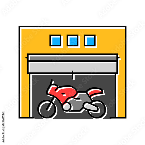 motorcycle garage color icon vector illustration