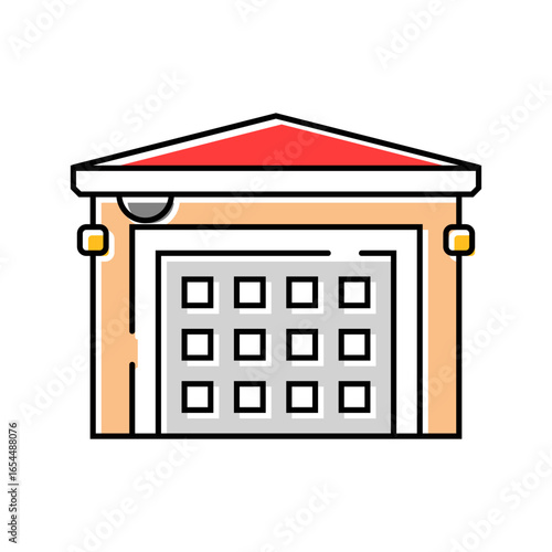garage security camera color icon vector illustration