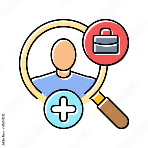 passive talent engagement head hunting color icon vector illustration