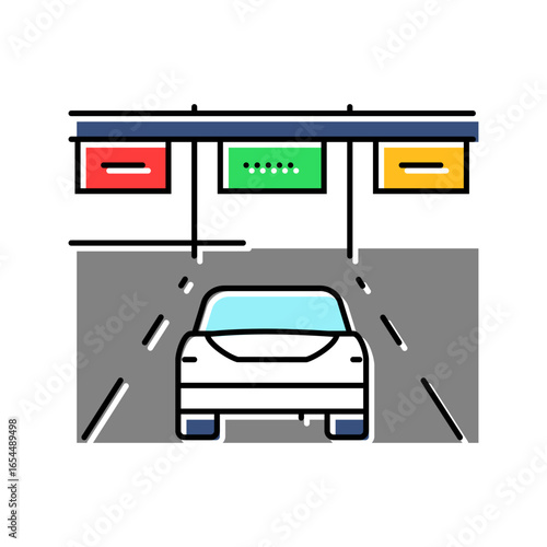 car highway road color icon vector illustration