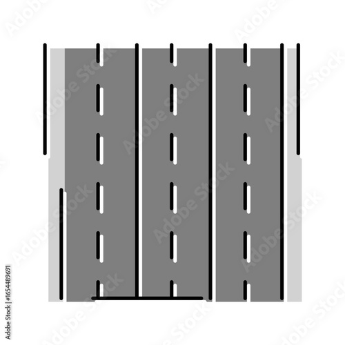 road markings highway color icon vector illustration