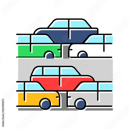 traffic flow highway road color icon vector illustration
