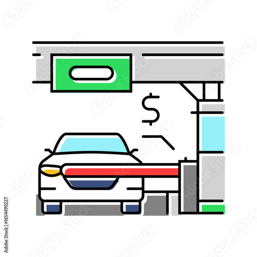toll highway road color icon vector illustration