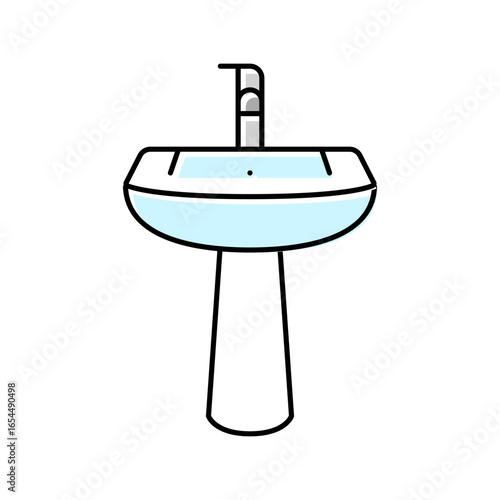 pedestal sink color icon vector illustration