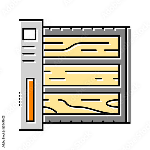 precision wood cutting framing color icon vector illustration