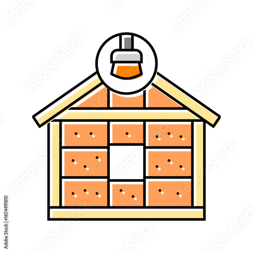 house frame painting wood frame color icon vector illustration