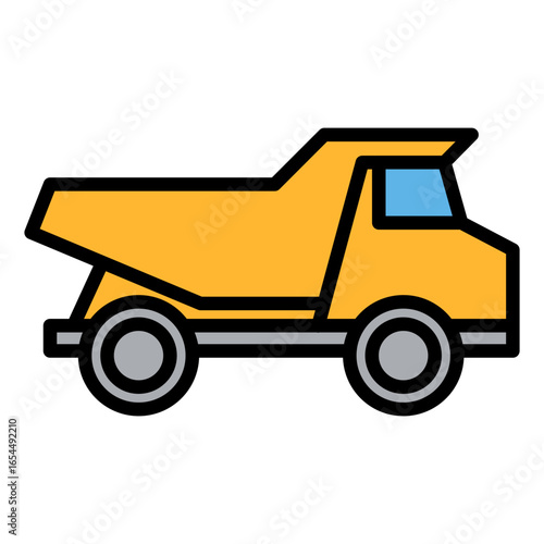 Dump Truck Icon Vector Illustration Color Version