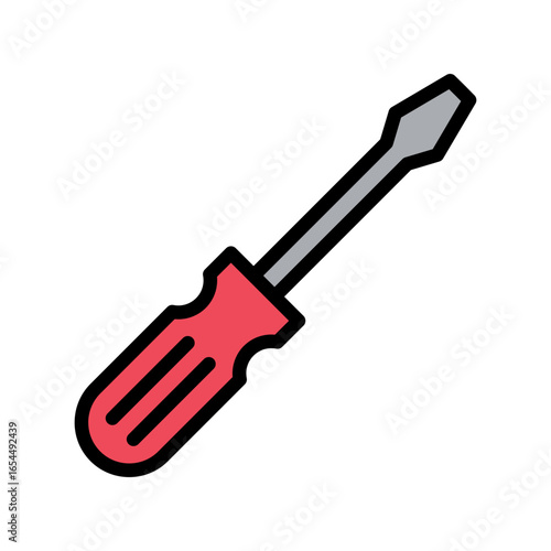 Screwdriver Icon Vector Illustration Color Version