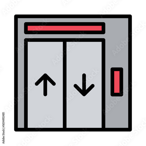 Lift Icon Vector Illustration Color Version