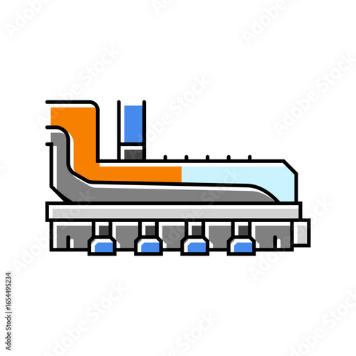 clinker cooler cement production color icon vector illustration