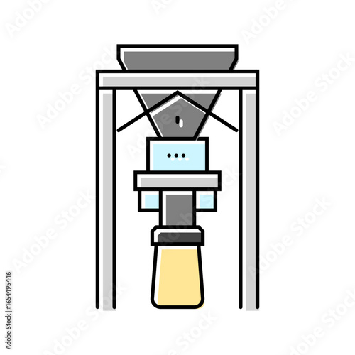 bagging machine cement production color icon vector illustration