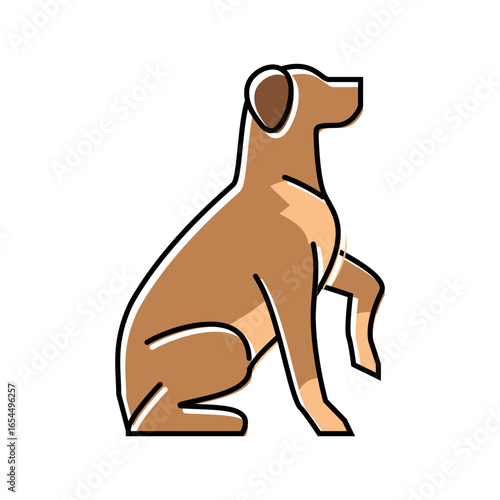 obedience training dog competition show color icon vector illustration