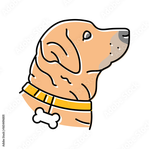 name tag dog competition show color icon vector illustration