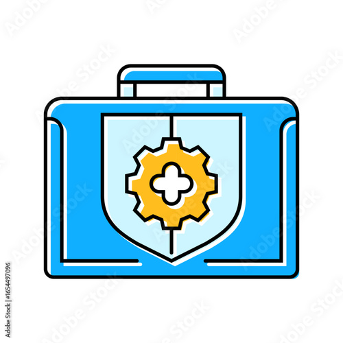 health insurance employee color icon vector illustration