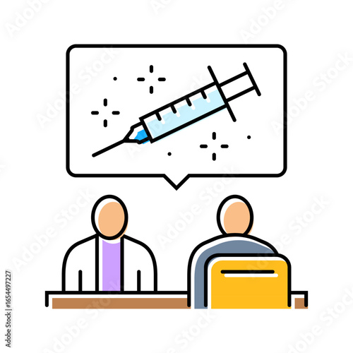 flu shots employee health color icon vector illustration