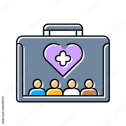 healthy workplace environment employee health color icon vector illustration