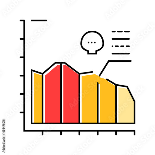 chart rate mortality color icon vector illustration
