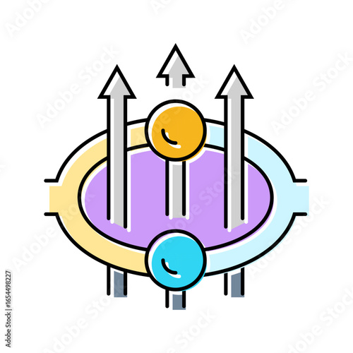 superconducting loop quantum computer color icon vector illustration