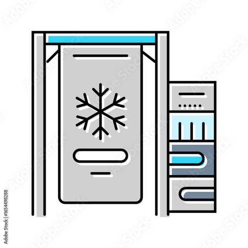 cryogenic cooling system quantum computer color icon vector illustration