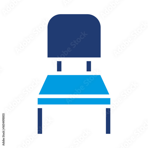 Chair Icon Vector Illustration Blue Version