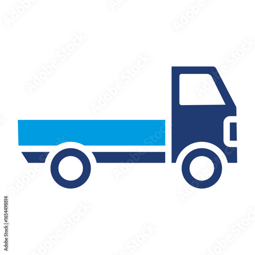 Pickup Truck Icon Vector Illustration Blue Version