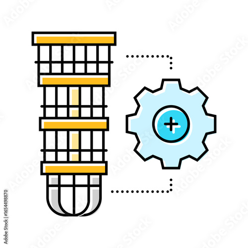 hardware scalability quantum computer color icon vector illustration