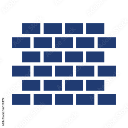 Brick Wall Icon Vector Illustration Blue Version