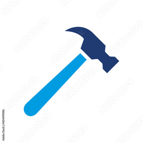 Hammer Icon Vector Illustration Blue Version