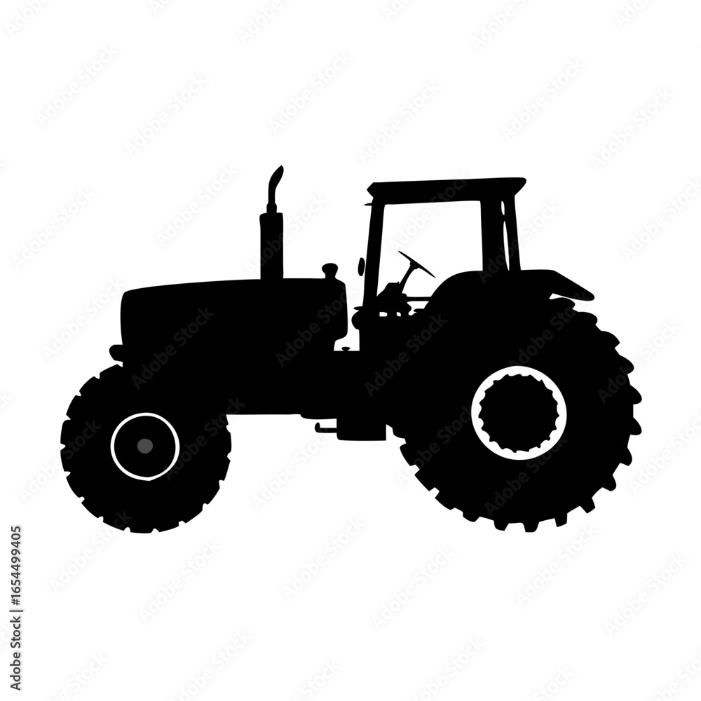 Obraz premium Silhouette Of A Tractor Illustration Vector