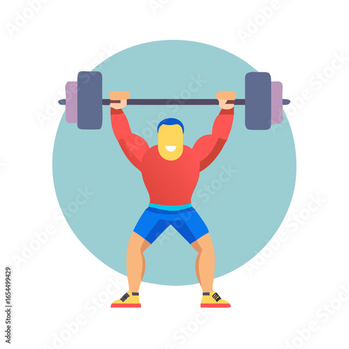 Vector Illustration Of A Weightlifter
