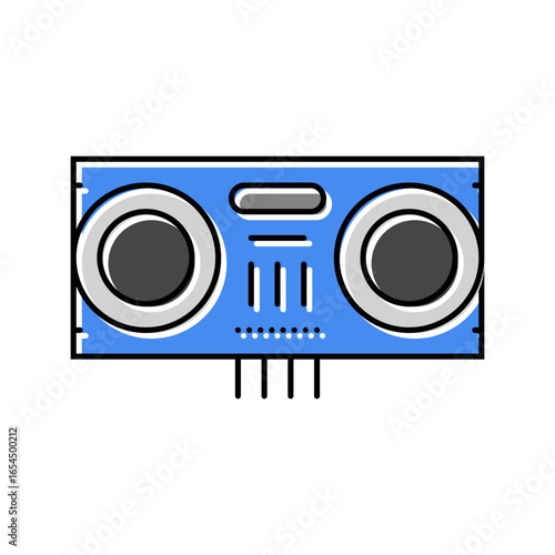 ultrasonic distance sensor color icon vector illustration