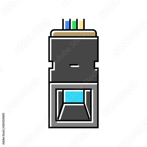 fingerprint sensor module color icon vector illustration