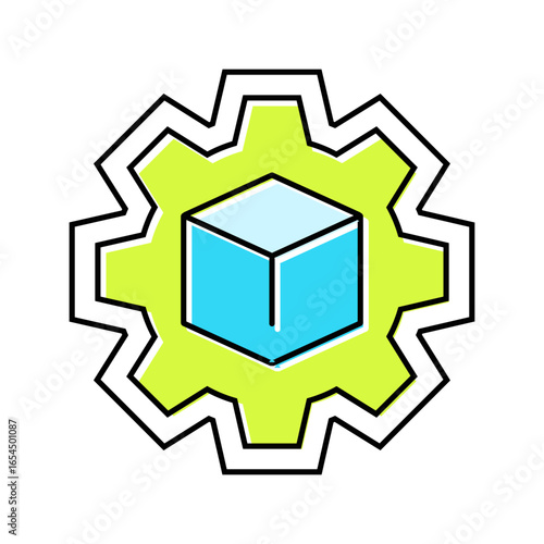 no assembly required color icon vector illustration