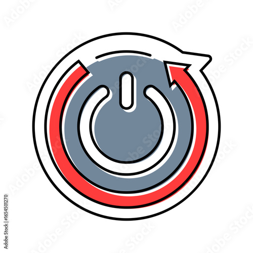 auto shut off feature color icon vector illustration