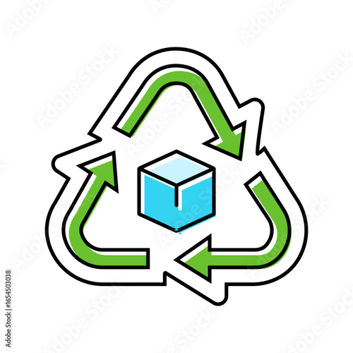 recyclable packaging color icon vector illustration