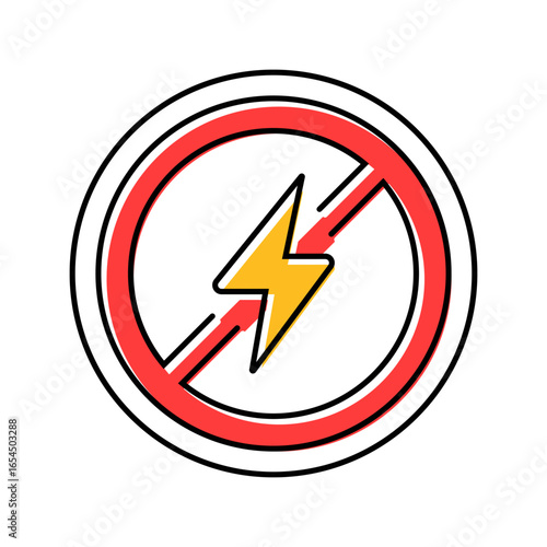 non electric color icon vector illustration