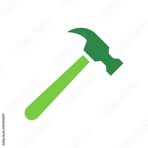 Hammer Icon Vector Illustration Green Version