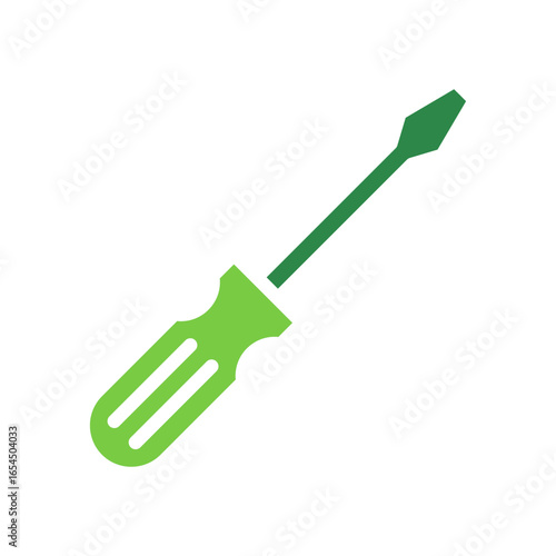 Screwdriver Icon Vector Illustration Green Version